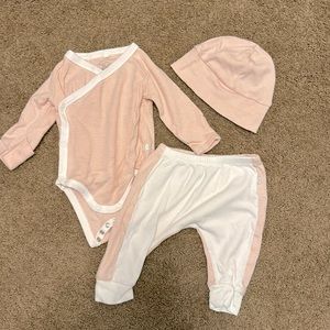 Mori pink three piece striped set